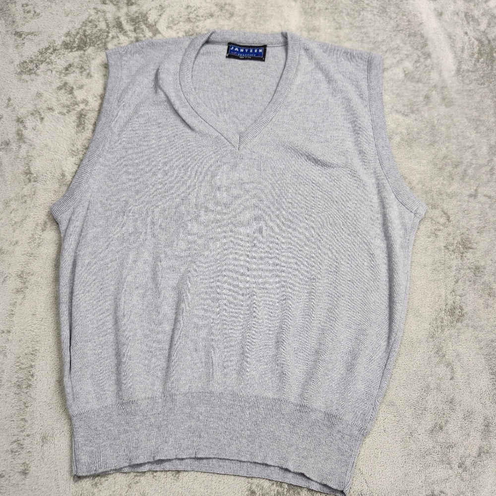 Jantzen Vintage Sweater Vest – Men’s Large – Classic Gray Excellent Condition